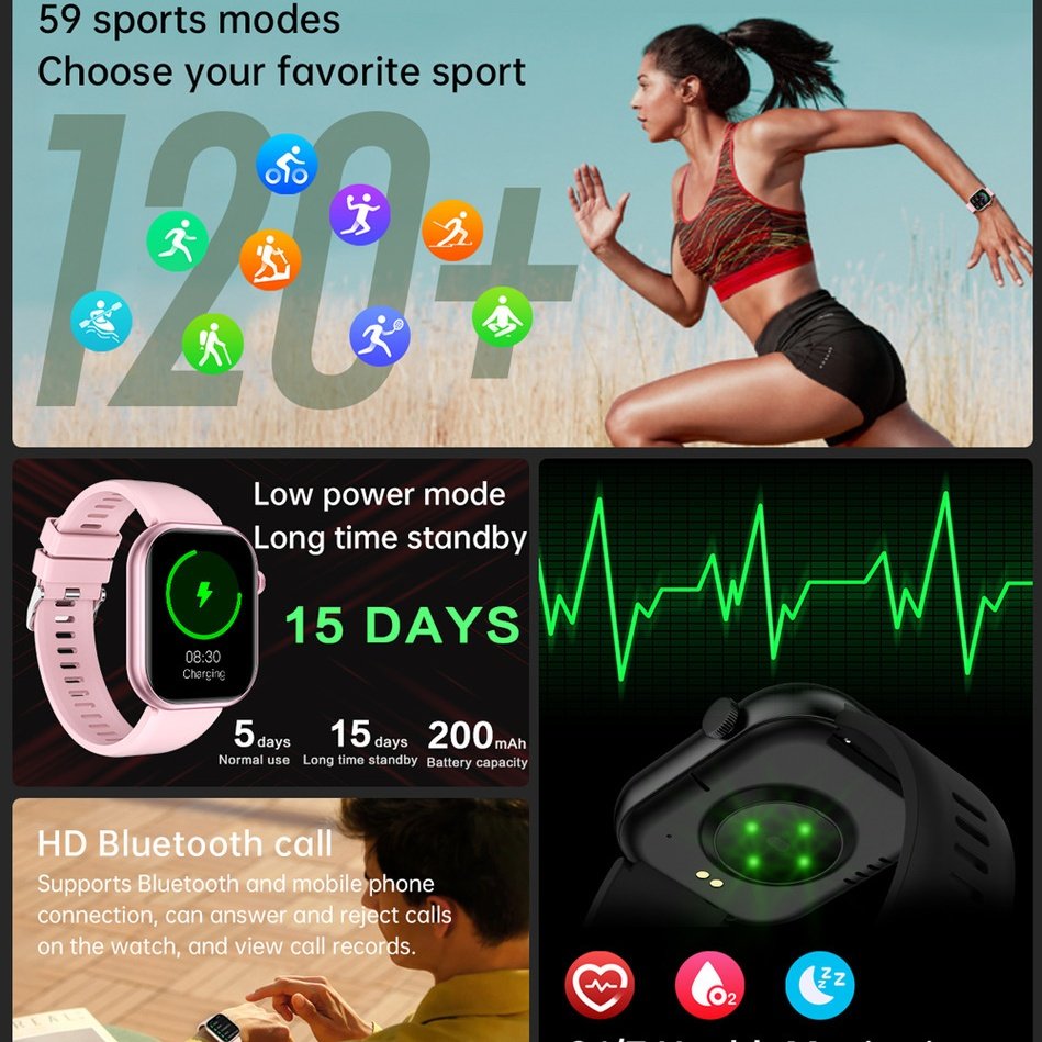 Trending New Electronics Waterproof Reloj for Apple Full Touch Sport Smart Watch Sleep Monitoring Fitness Tracker Smartwatches